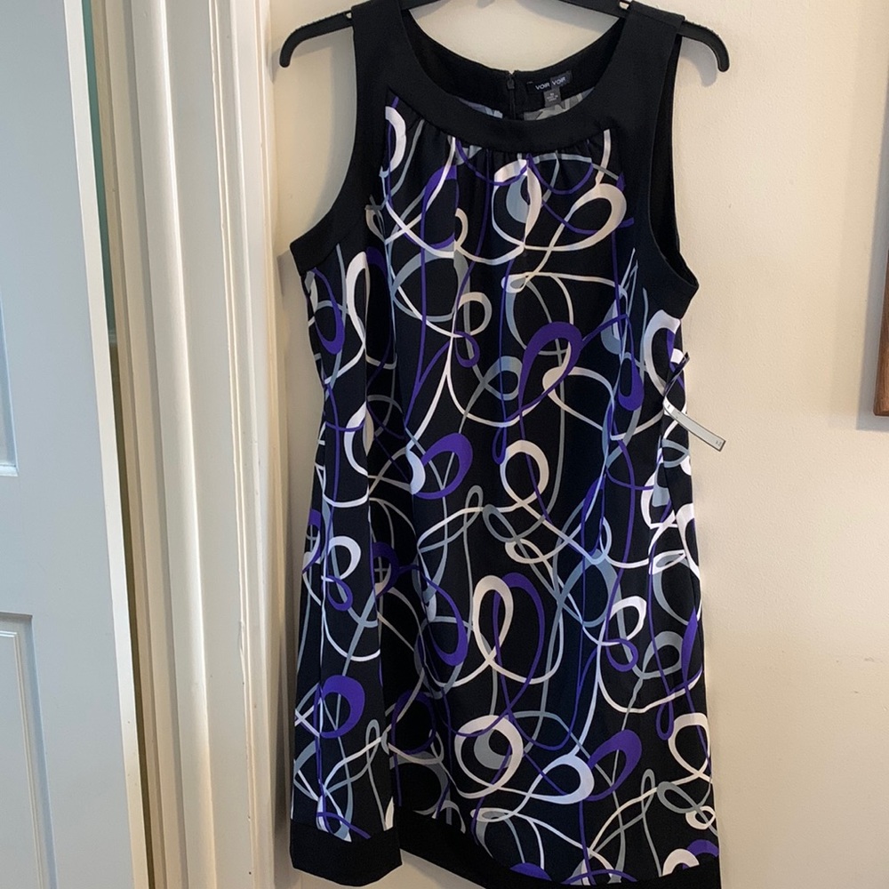 Voir Voir size 18 modern sleeveless dress. Purple and black
